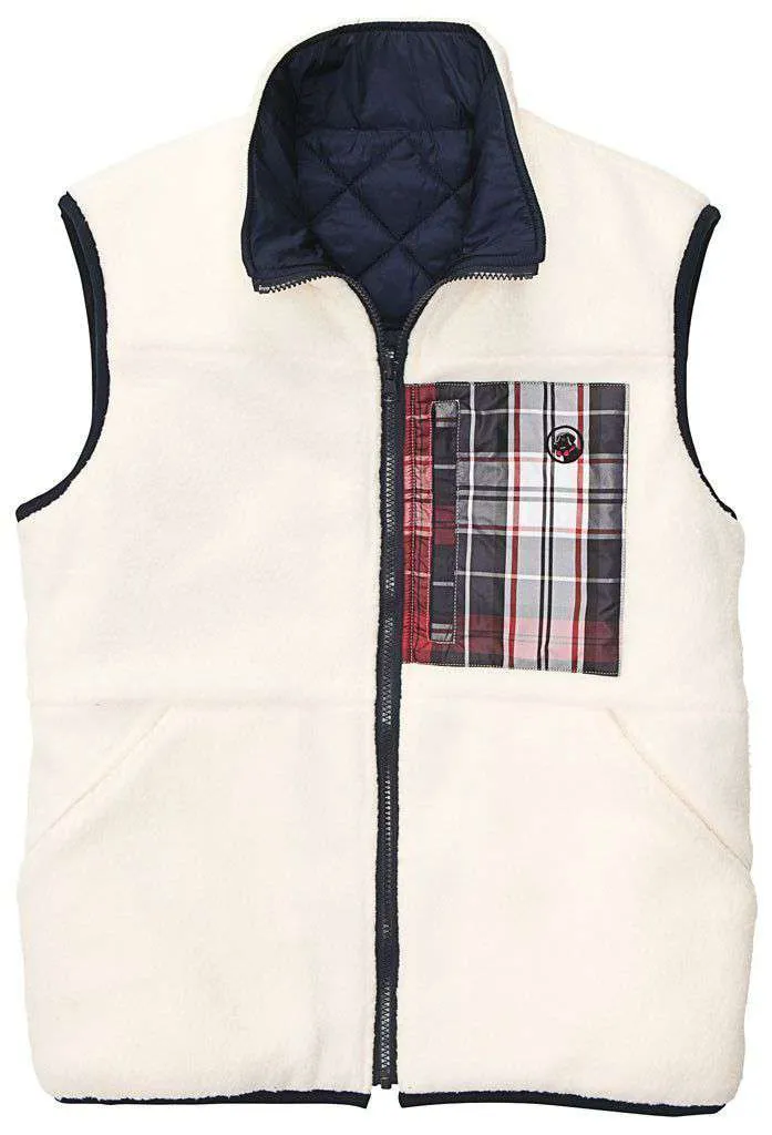All Prep Reversible Vest in Cream by Southern Proper