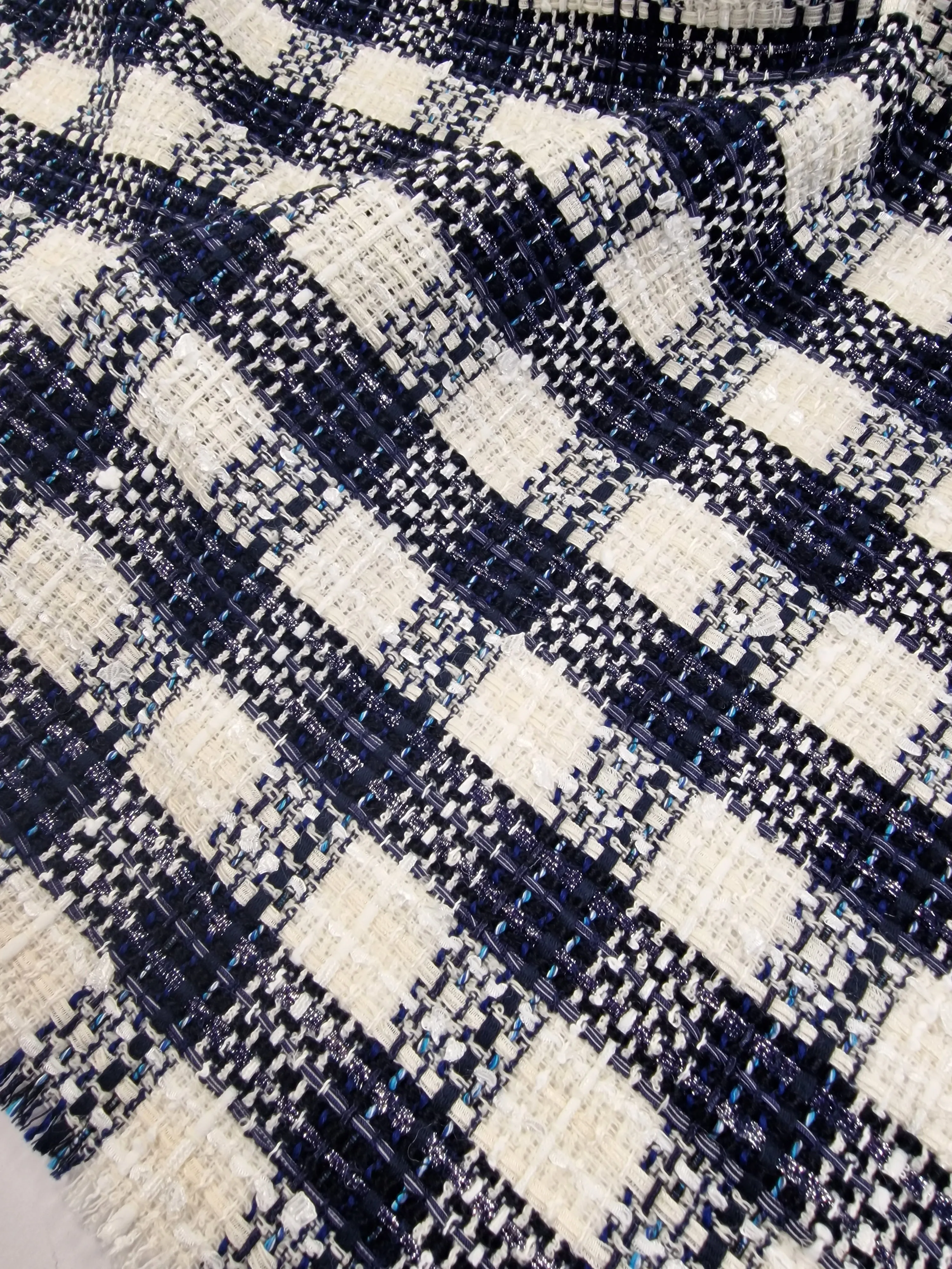Blue Waters On White - Cotton Viscose