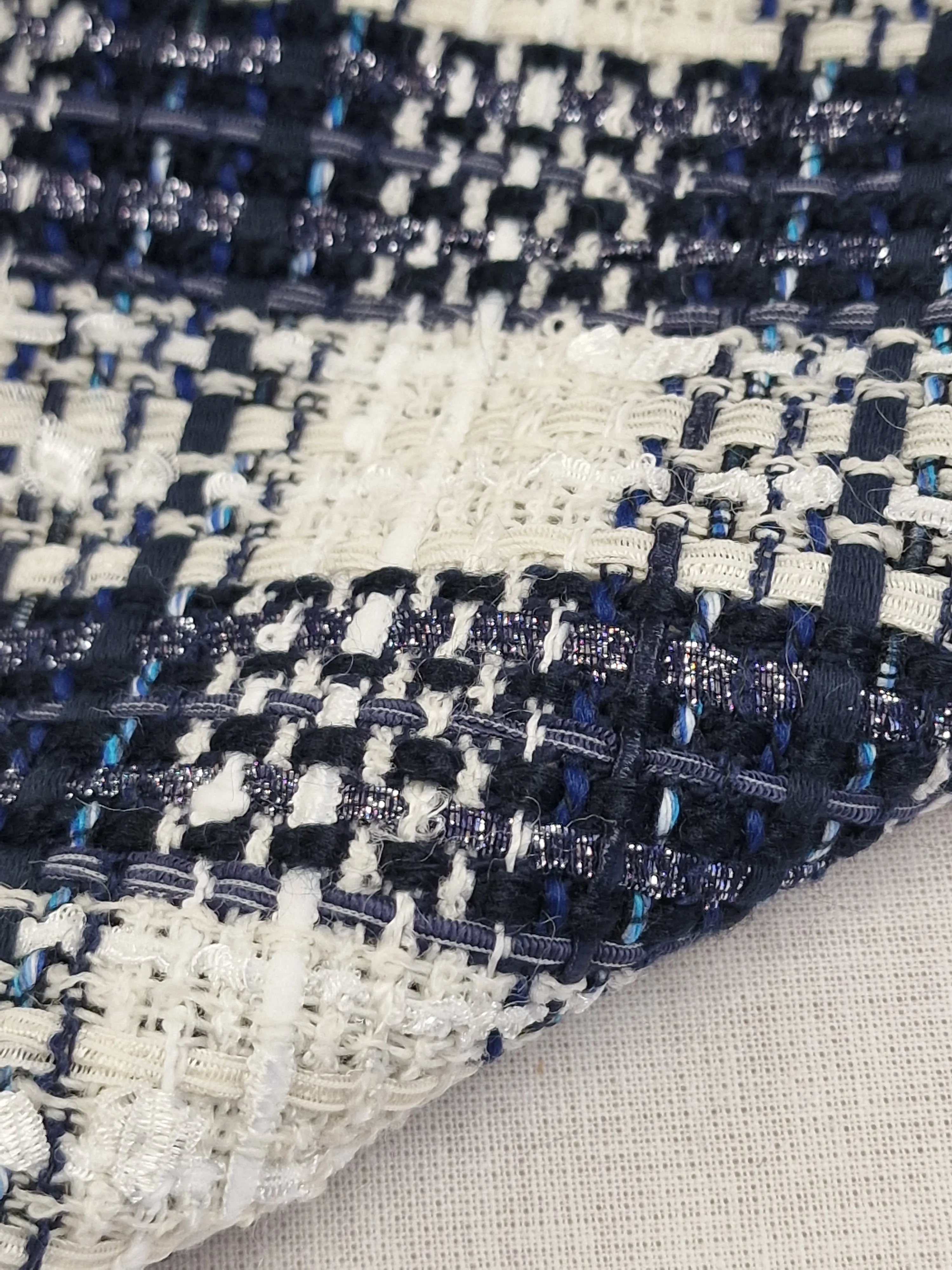 Blue Waters On White - Cotton Viscose