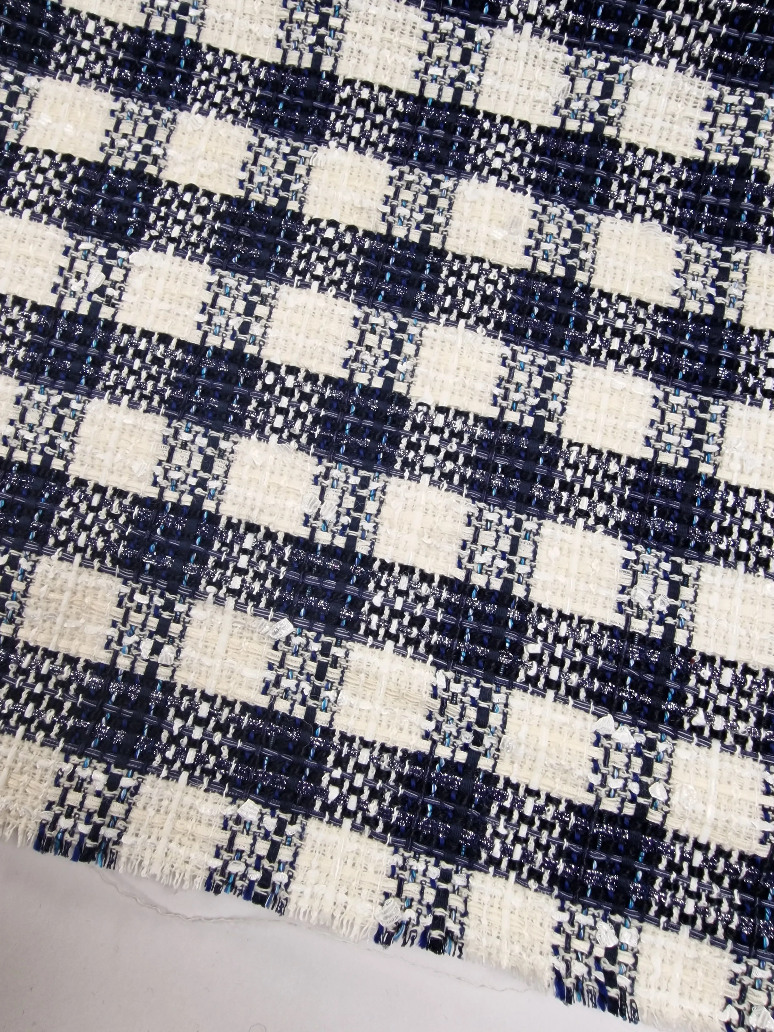 Blue Waters On White - Cotton Viscose
