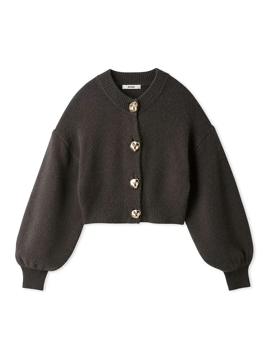 Button-Down Cropped Cardigan