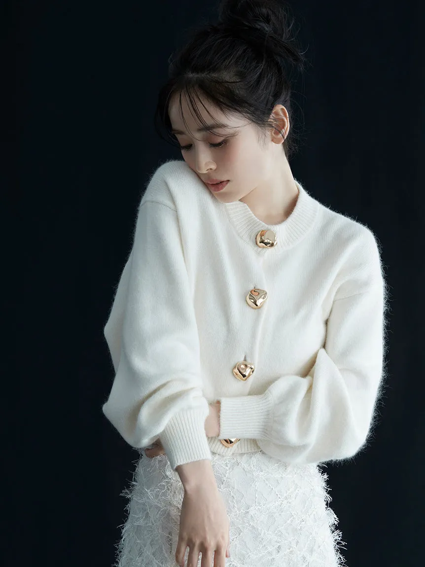 Button-Down Cropped Cardigan