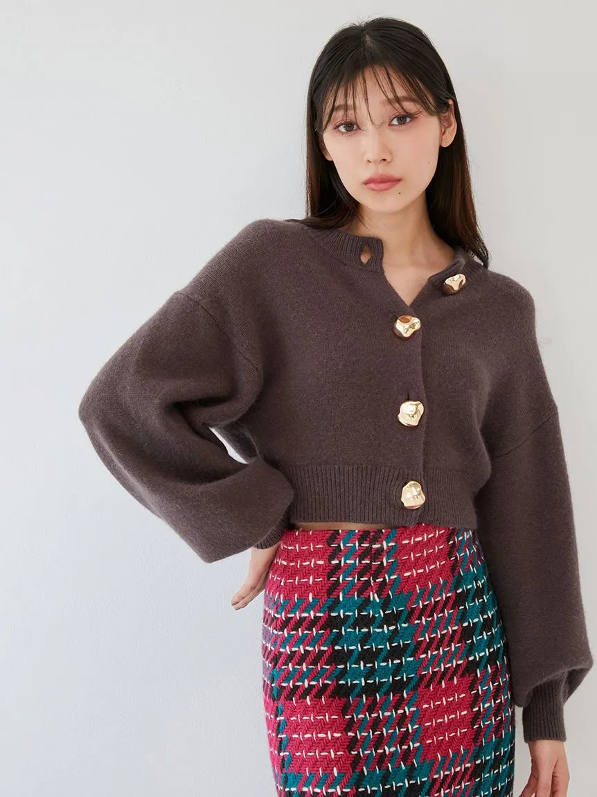 Button-Down Cropped Cardigan