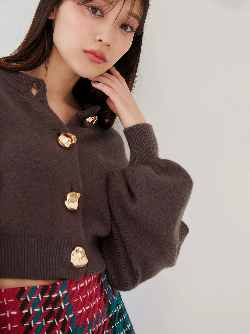 Button-Down Cropped Cardigan