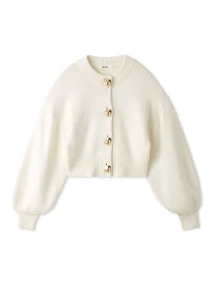 Button-Down Cropped Cardigan