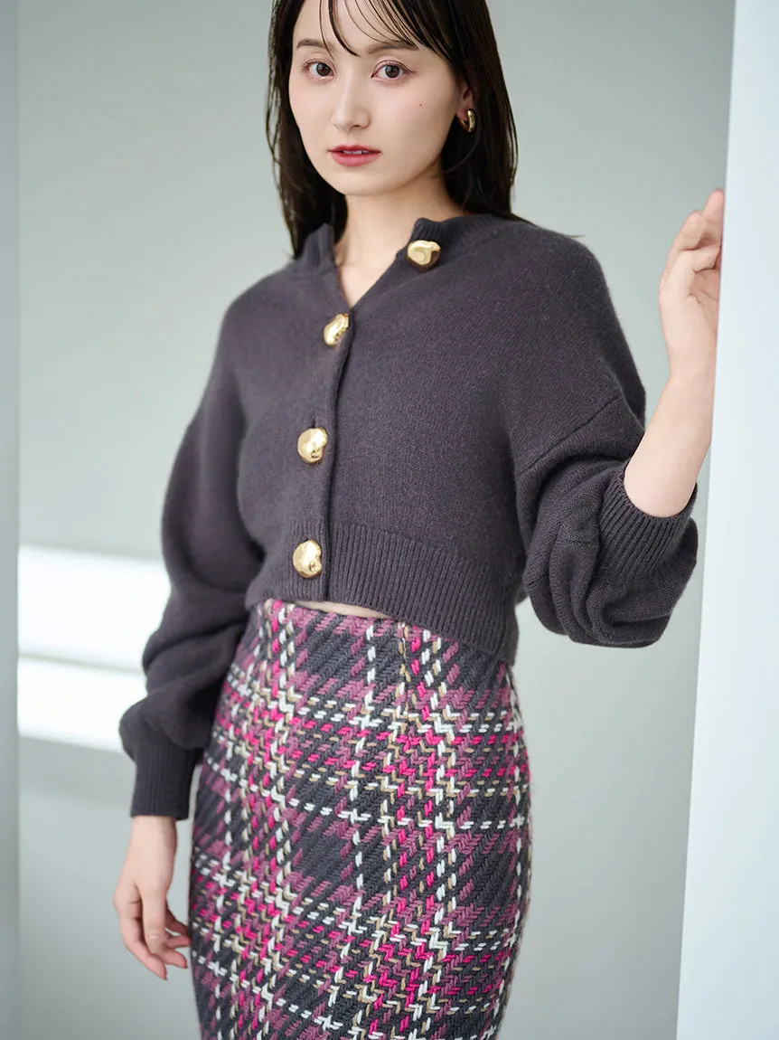 Button-Down Cropped Cardigan
