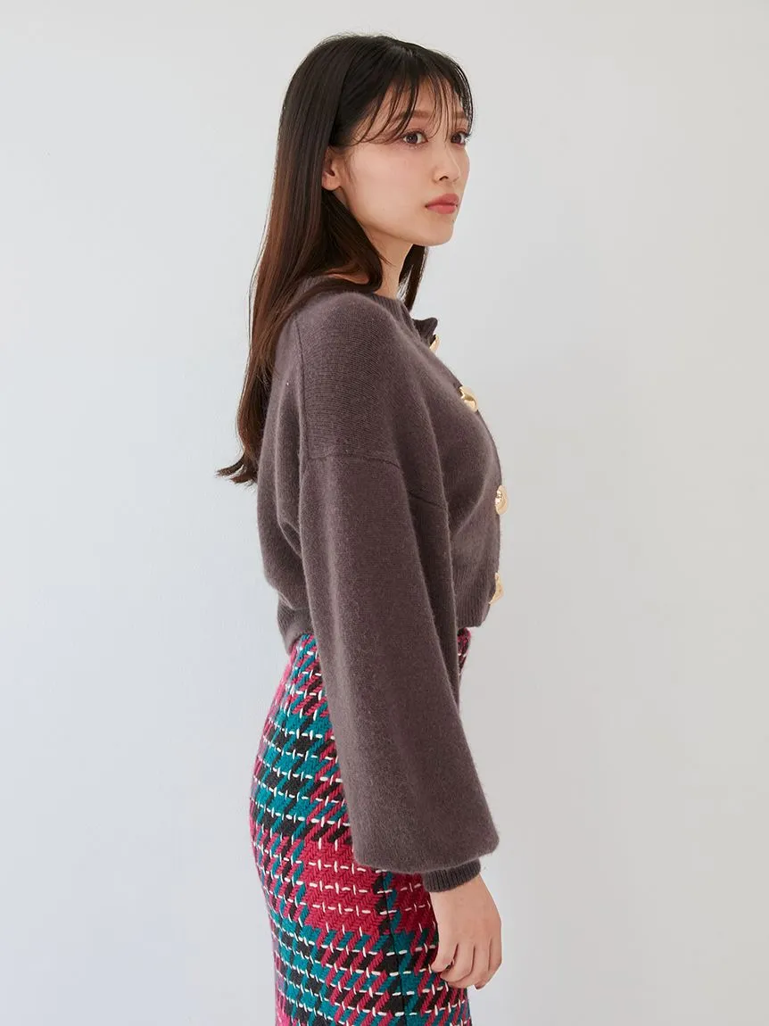 Button-Down Cropped Cardigan