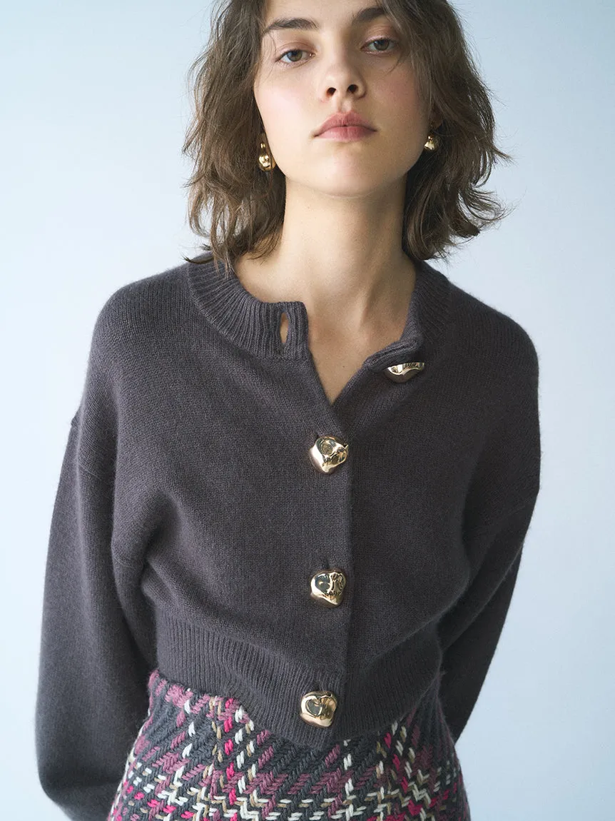 Button-Down Cropped Cardigan
