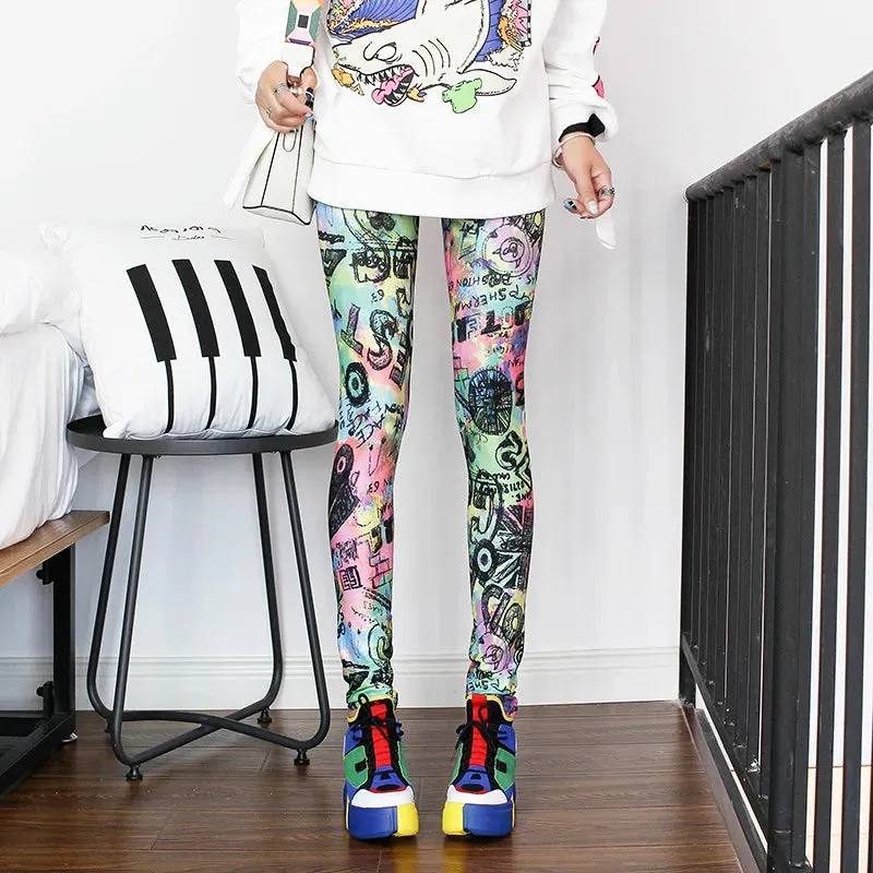 DOIAESKV Fashion Leggings Sexy Casual and Colorful Leg Warmer Fit Most Sizes Leggins Pants Trousers Woman's Leggings