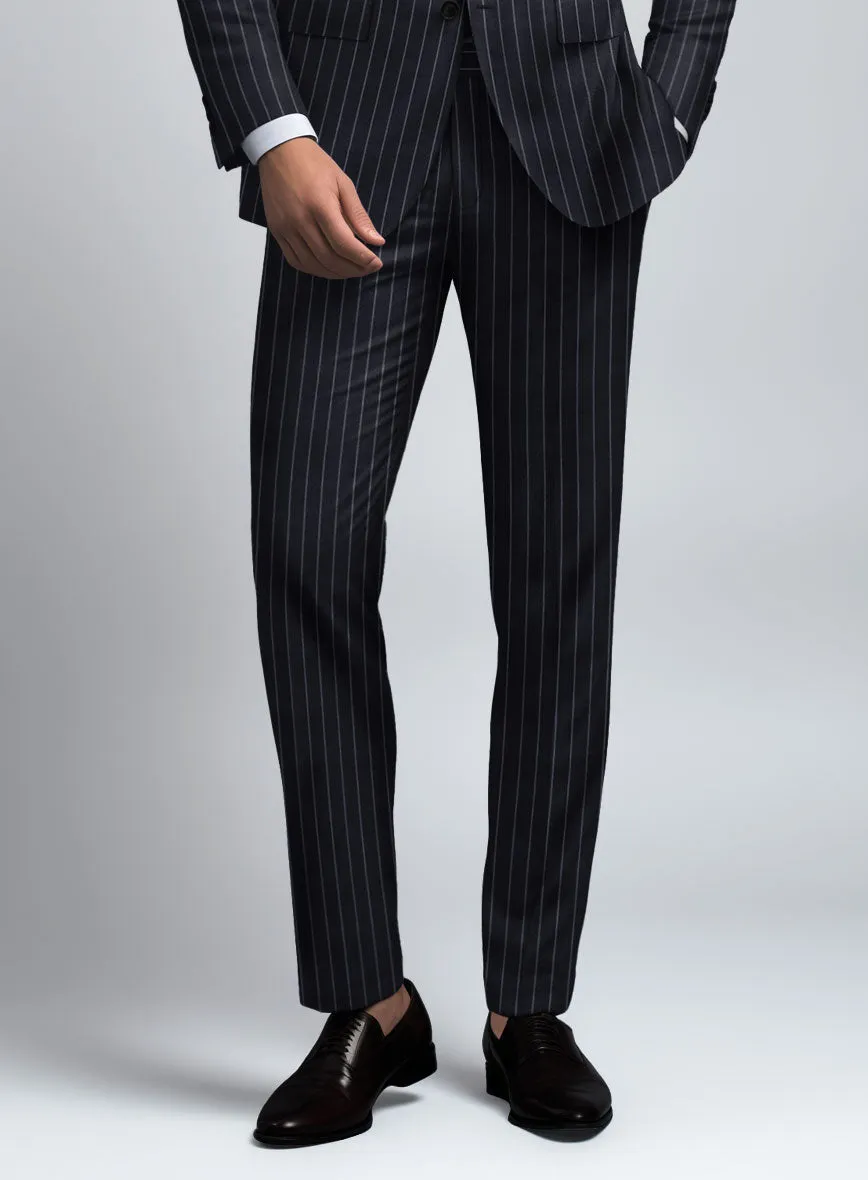 Hardy Minnis Deep Blue Rope Stripe Wool Pants