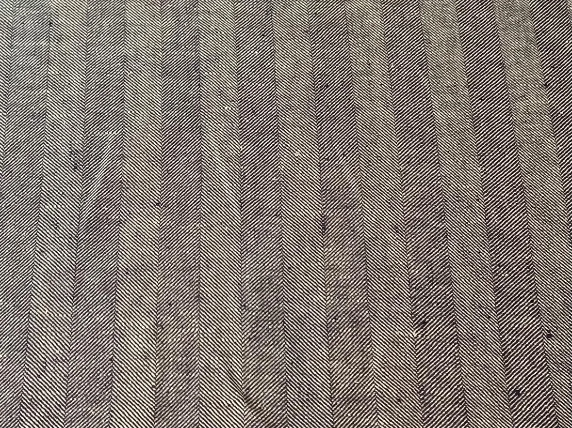 Navy Blue Herringbone 100% Linen Fabric - Heavy Weight