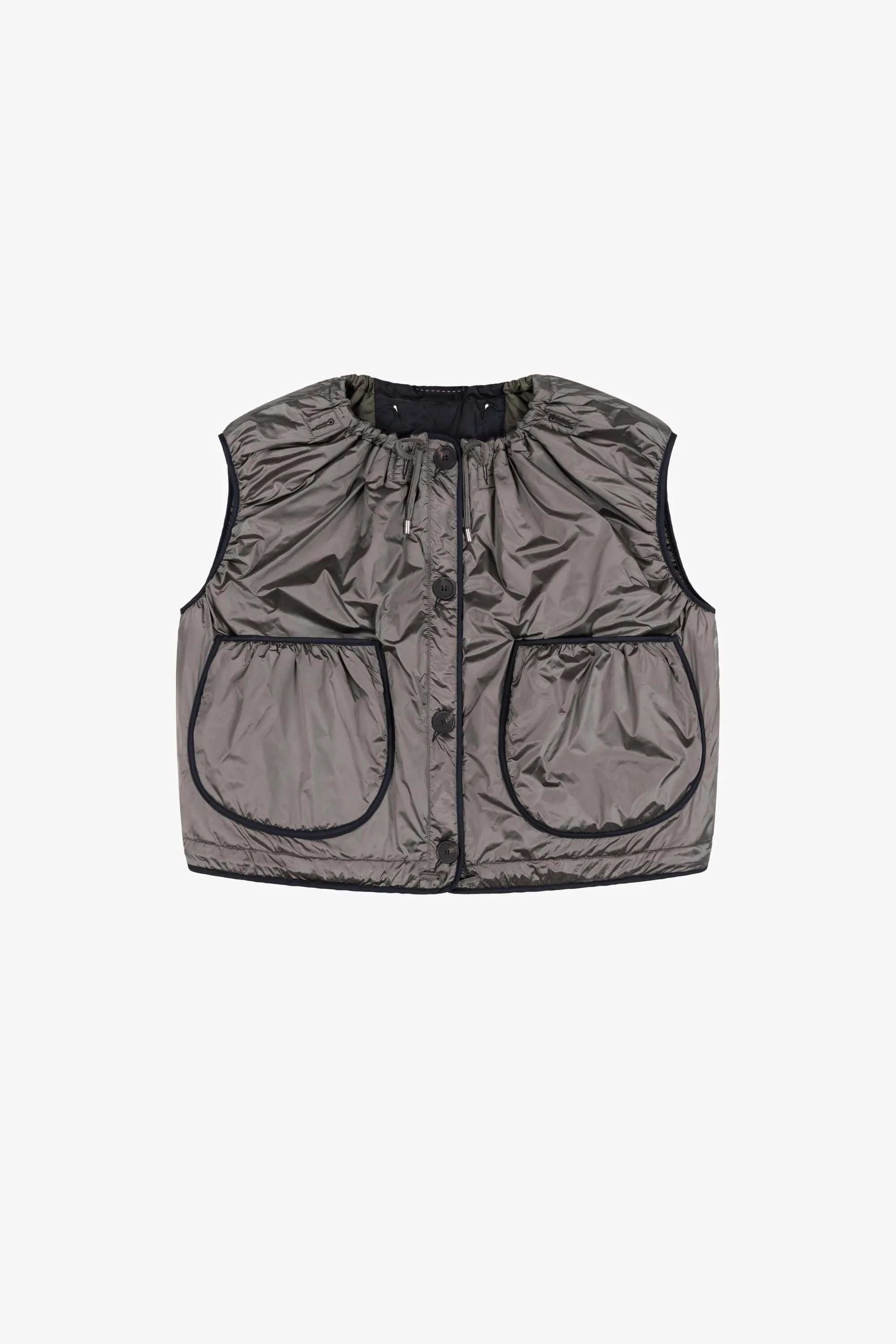 Parachute Quilt Vest - Granite / Dark Olive