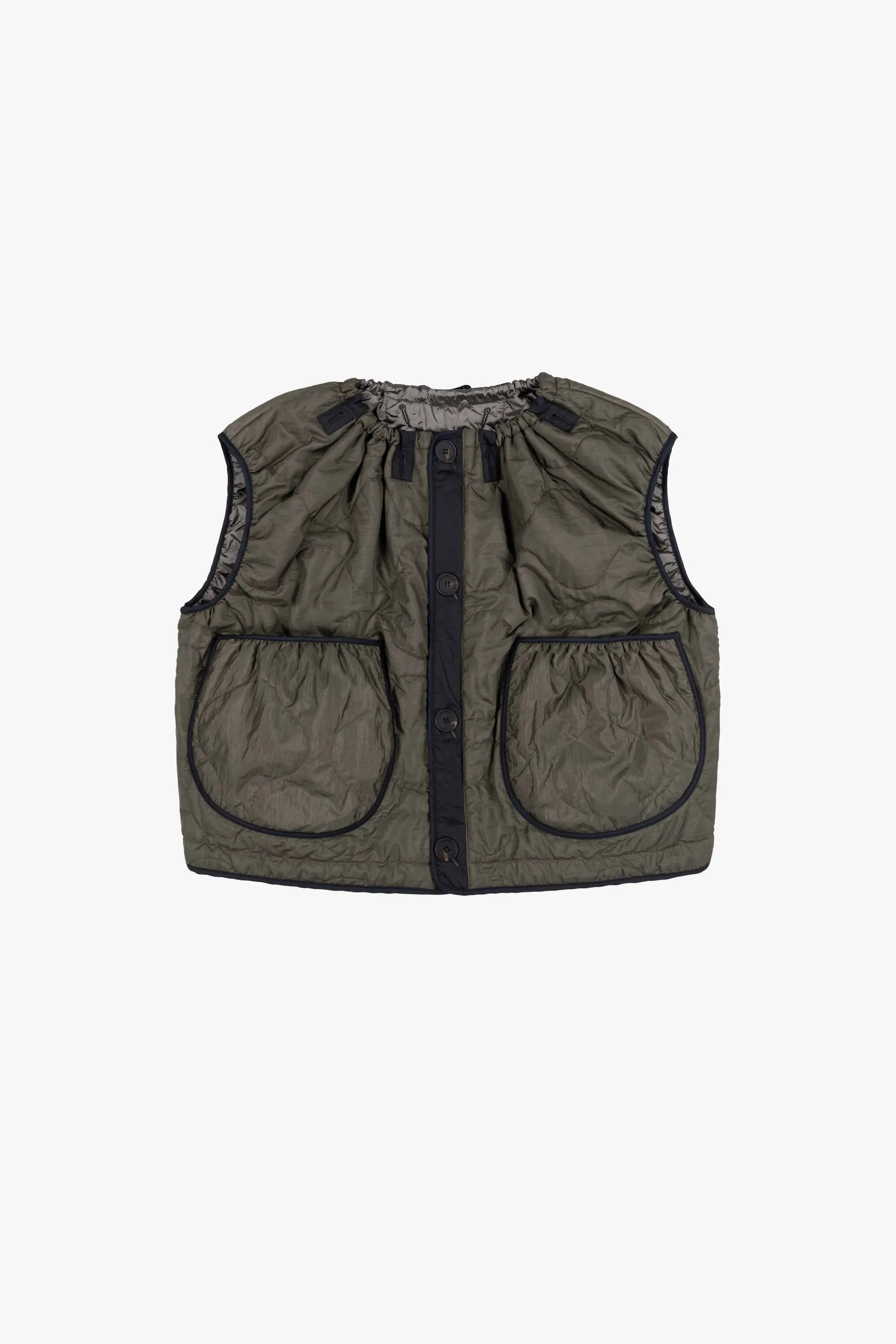 Parachute Quilt Vest - Granite / Dark Olive