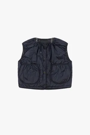 Parachute Quilt Vest - Navy and Dark Olive / Anthracite