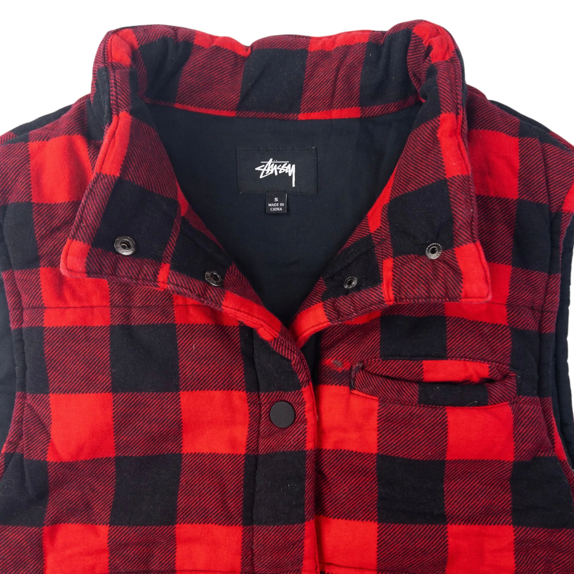 Vintage Stussy Checked Quilted Gilet Woman's Size S